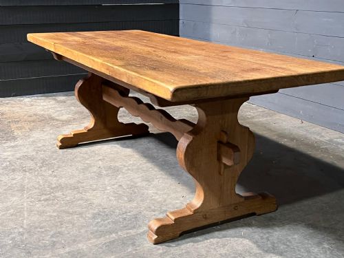 FRENCH OAK FARMHOUSE REFECTORY DINING TABLE - ADDITIONAL PHOTO 5