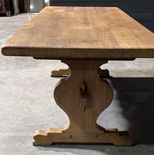 FRENCH OAK FARMHOUSE REFECTORY DINING TABLE - ADDITIONAL PHOTO 6