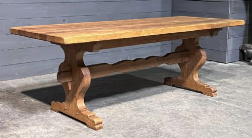 FRENCH OAK FARMHOUSE REFECTORY DINING TABLE - ADDITIONAL PHOTO 7