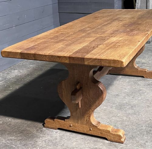 FRENCH OAK FARMHOUSE REFECTORY DINING TABLE - ADDITIONAL PHOTO 9