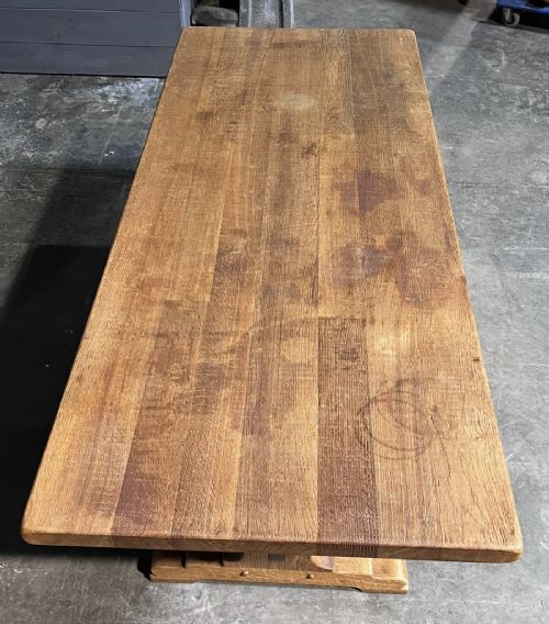 FRENCH OAK FARMHOUSE REFECTORY DINING TABLE - ADDITIONAL PHOTO 12