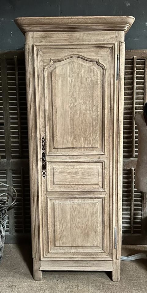 French Antique Oak Single Door Armoire