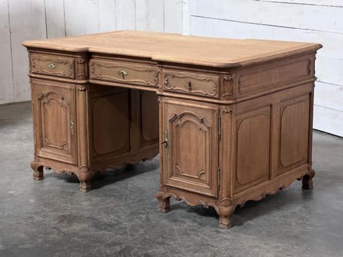 French Oak Partners Pedestal Desk