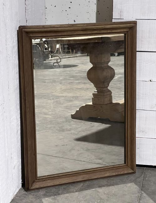 19th Century French Bleached Oak Mirror