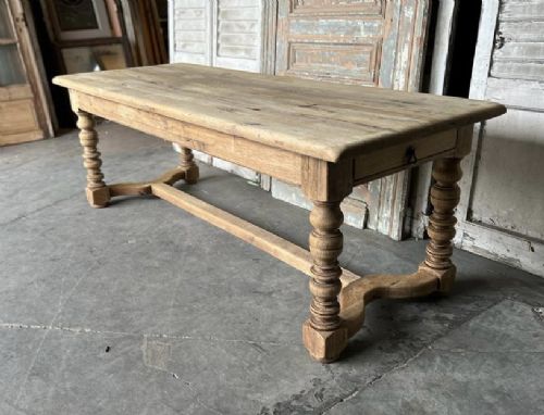 French Farmhouse Dining Table with 2 Drawers