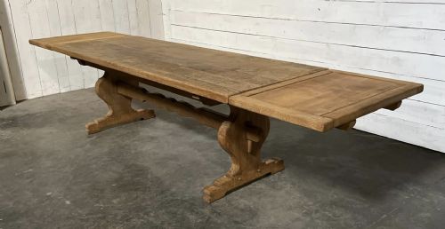 Extending French Oak Farmhouse Dining Table