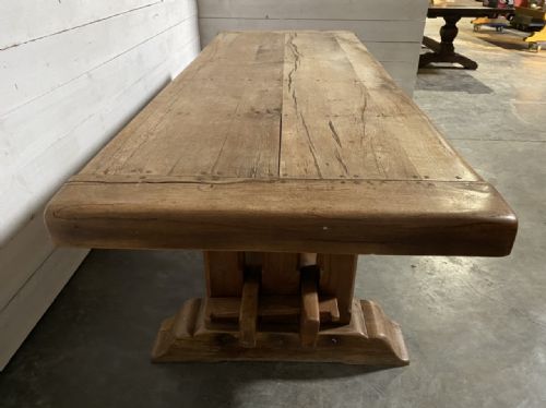 fig 1. Exceptional Large Oak Farmhouse Dining Table