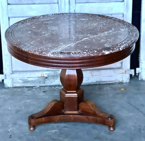 French Gueridon Centre Table with Rouge Marble Top