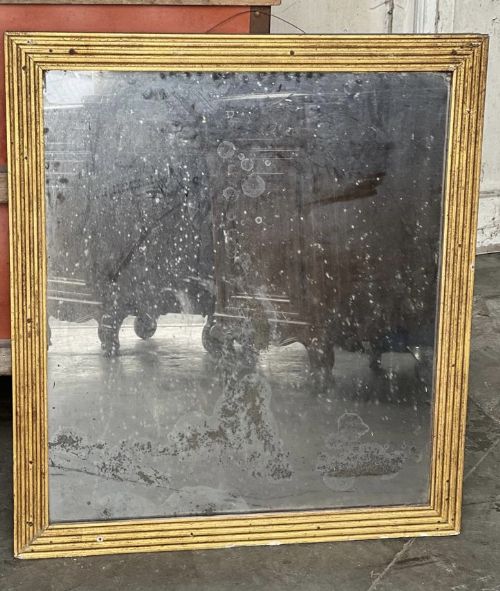 French Gilt Reeded Frame 19th Century Wall Mirror