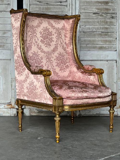 Wonderful French Giltwood Bergere Arm Chair