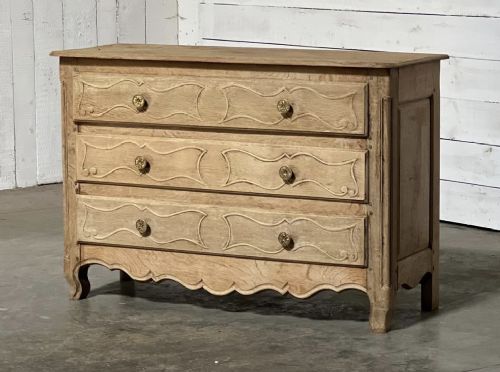 19th Century French Bleached Oak Chest of Drawers