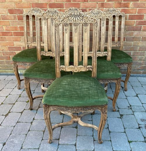 Superb Set 6 French Oak Dining Chairs