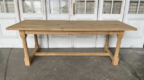 French Bleached Oak Farmhouse Dining Table