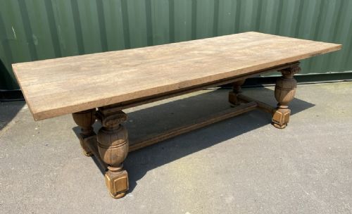 Huge Long & Very Deep Oak Farmhouse Table