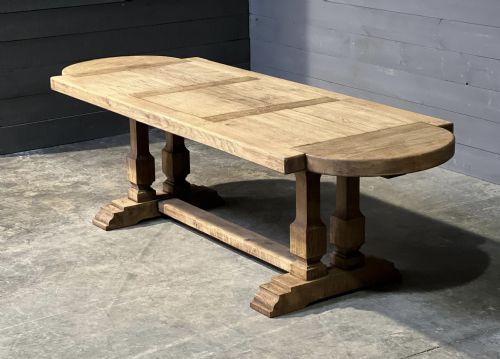 Larger French Bleached Oak Farmhouse Dining Table