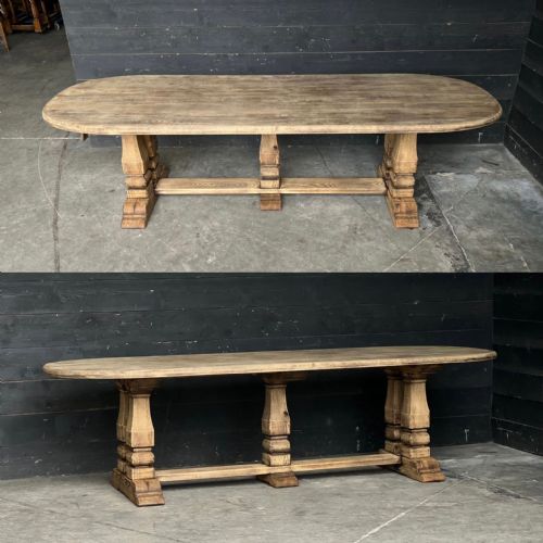 Superb Very Large French Oak Farmhouse Dining Table