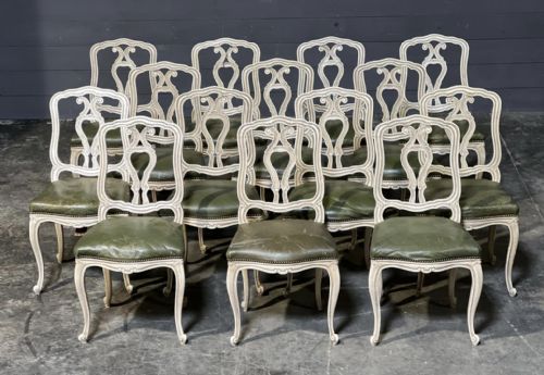 Extremely Rare Set 16 French Dining Chairs