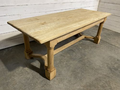 Deeper French Bleached Oak Farmhouse Dining Table