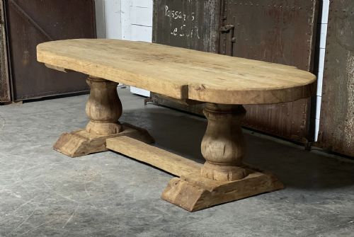 Huge French Bleached Oak Farmhouse Dining Table