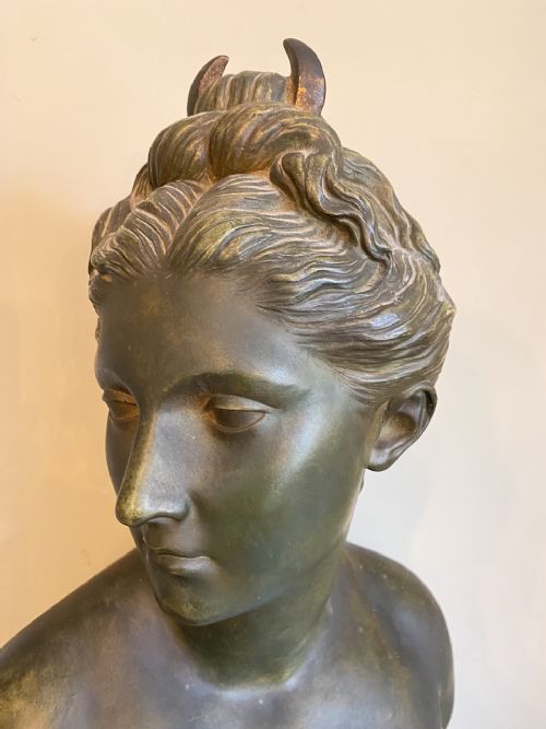 fig 1. Extremely Rare Huge Goldscheider Bust of Diana