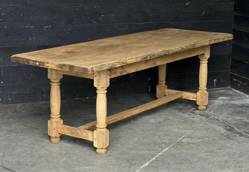 Larger French Bleached Oak Farmhouse Dining Table