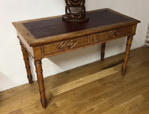 Rare French Faux Bamboo Writing Table