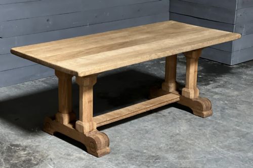 Deeper French Bleached Oak Farmhouse Dining Table
