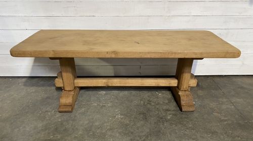 French Bleached Oak Farmhouse Dining Table