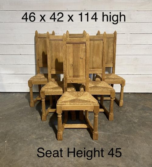 SET 6 FARMHOUSE OAK DINING CHAIRS - ADDITIONAL PHOTO 1