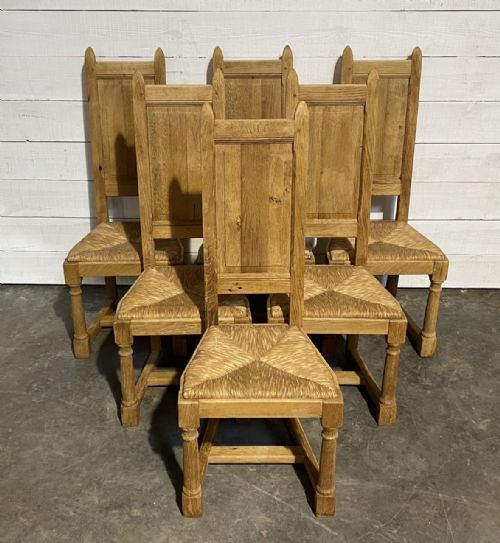 SET 6 FARMHOUSE OAK DINING CHAIRS - ADDITIONAL PHOTO 2