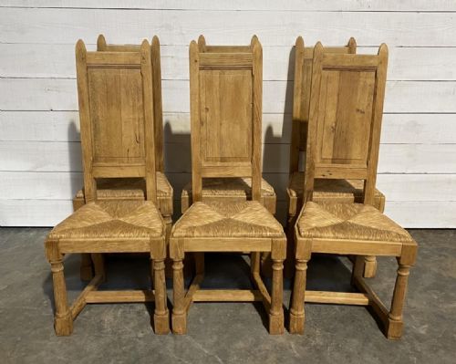 SET 6 FARMHOUSE OAK DINING CHAIRS - ADDITIONAL PHOTO 4