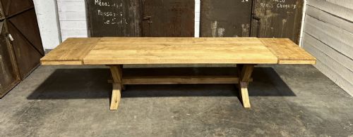 Incredible Huge 3.4 Meter Bleached Oak Farmhouse Dining Table