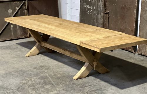 fig 1. Incredible Huge 3.4 Meter Bleached Oak Farmhouse Dining Table