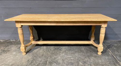 French Bleached Oak Farmhouse Dining Table