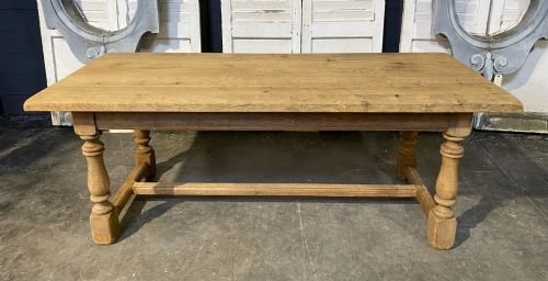 French Bleached Oak Farmhouse Dining Table