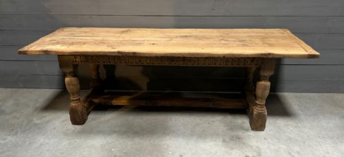 Larger French Bleached Oak Farmhouse Dining Table