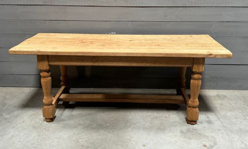 French Bleached Oak Farmhouse Dining Table