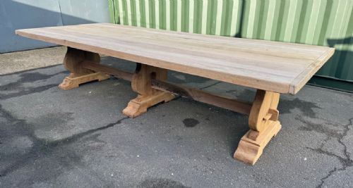 Incredible Huge Long & Deep Oak Farmhouse Dining Table