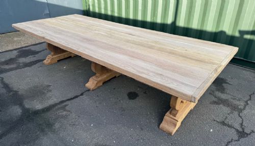 fig 1. Incredible Huge Long & Deep Oak Farmhouse Dining Table