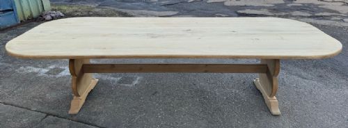 Long & Wide Bleached Oak Farmhouse Dining Table