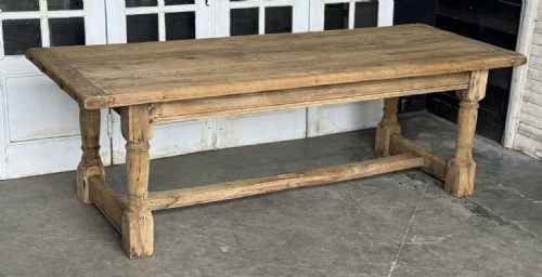 Larger Quality Bleached Oak Farmhouse Dining Table