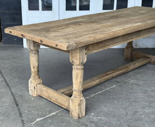 fig 1. Larger quality Bleached Oak Farmhouse Dining Table