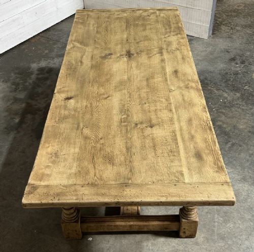 fig 1. Unusually Deep Oak Farmhouse Dining Table