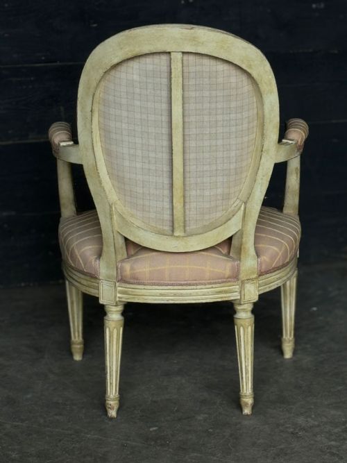 PAIR FRENCH UPHOLSTERED ARM CHAIRS - ADDITIONAL PHOTO 12