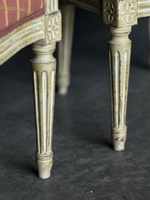 PAIR FRENCH UPHOLSTERED ARM CHAIRS - ADDITIONAL PHOTO 13
