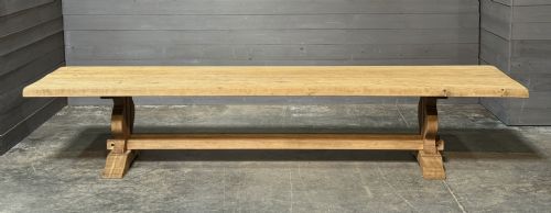 Massive 4 Meter French Bleached Oak Farmhouse Dining Table