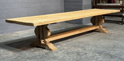 fig 1. Massive 4 Meter French Bleached Oak Farmhouse Dining Table