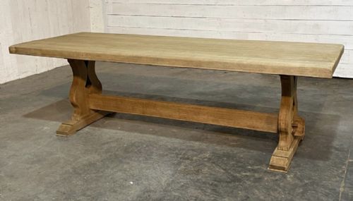 Large French Bleached Oak Farmhouse Dining Table