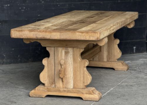 Larger French Bleached Oak Farmhouse Dining Table