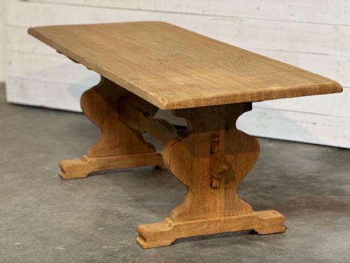 French Bleached Oak Farmhouse Dining Table